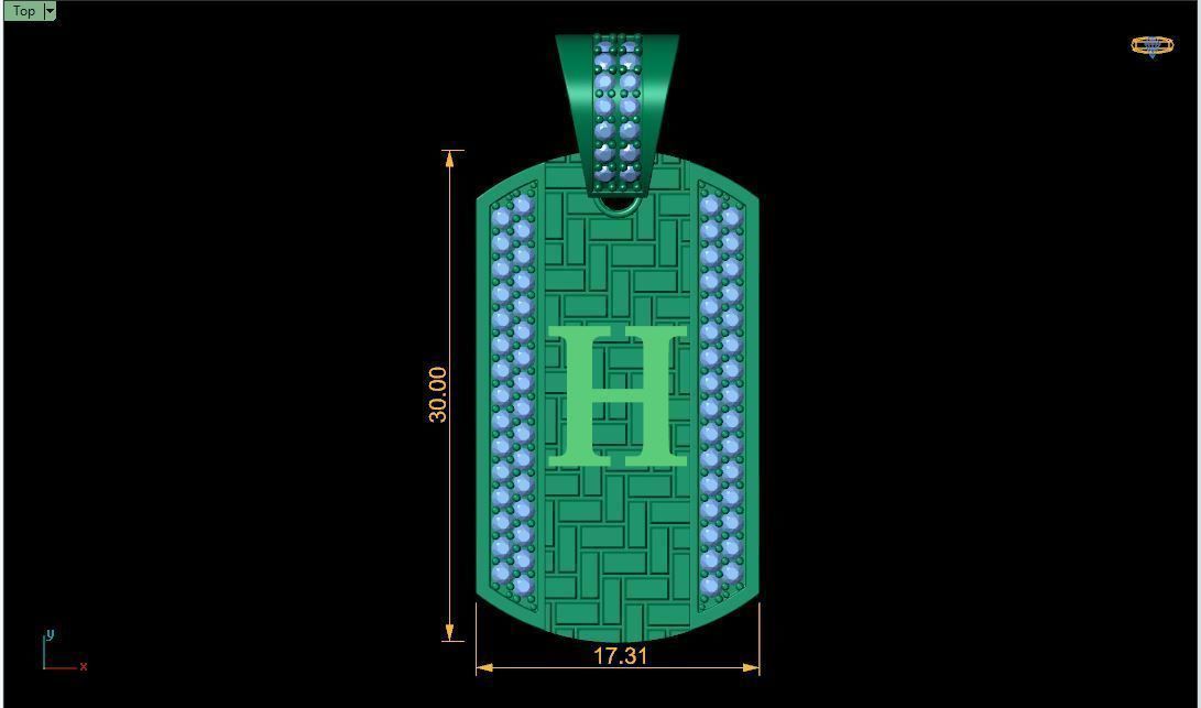 Latter H Pendent 3d Model 3D print model_1