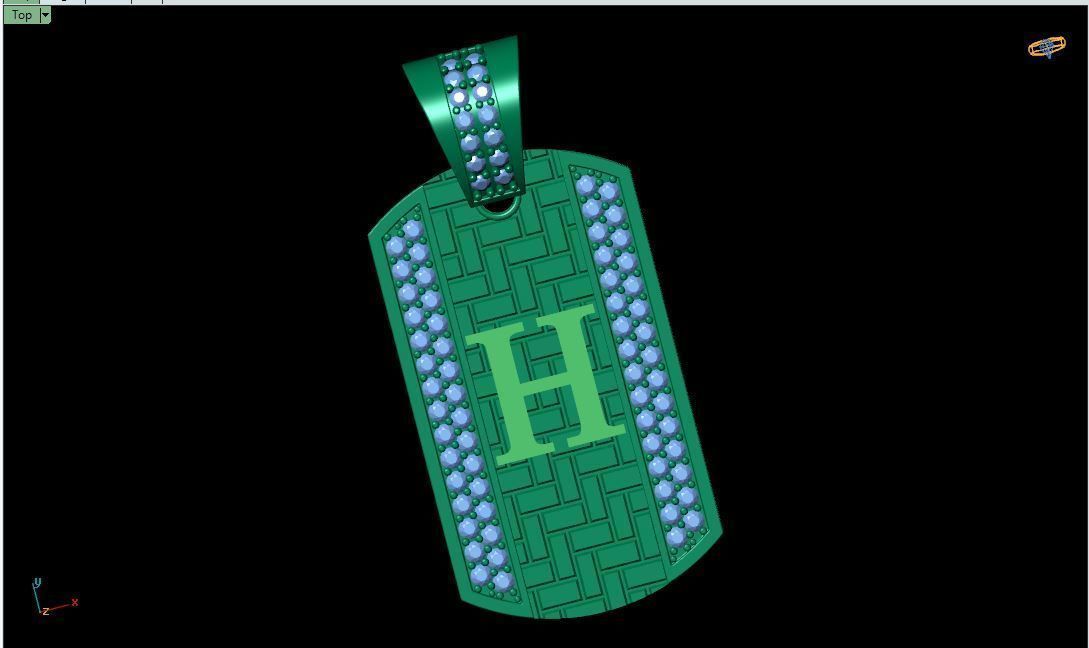 Latter H Pendent 3d Model 3D print model_4