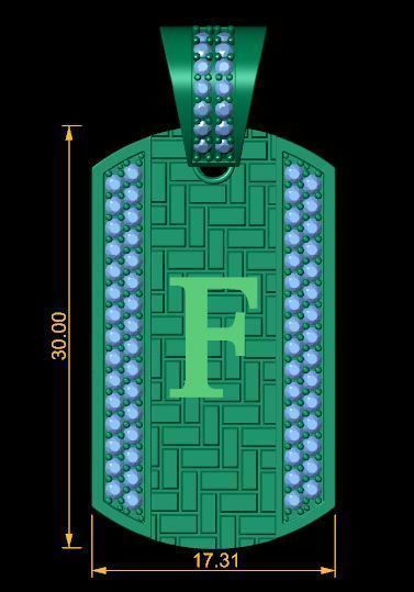 Latter F Pendent 3d Model 3D print model_1