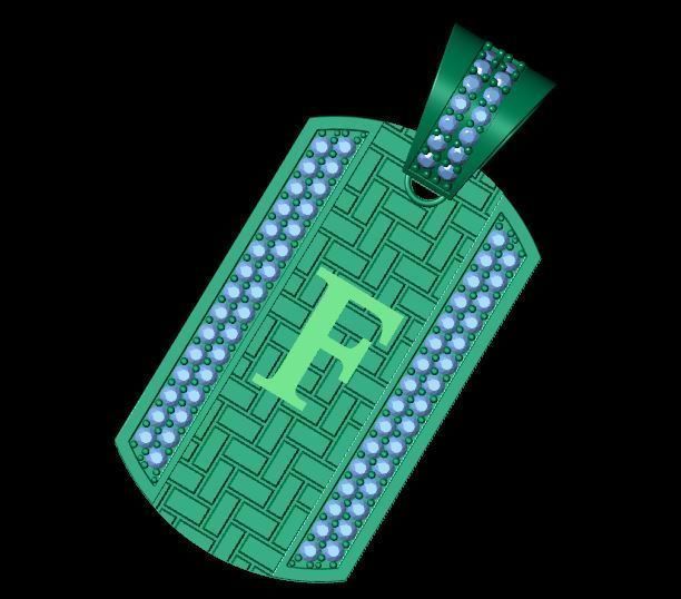 Latter F Pendent 3d Model 3D print model_4