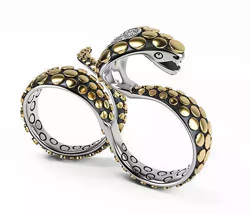 Knuckle Snake Ring 3D print model