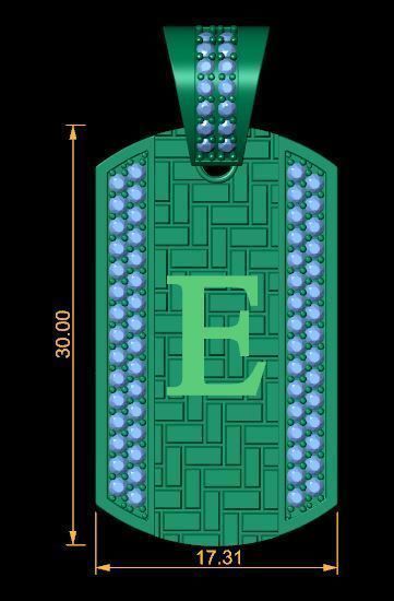 Latter E Pendent 3d Model 3D print model_4