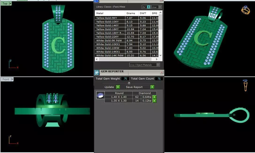 Latter C Pendent 3d Model 3D print model_0