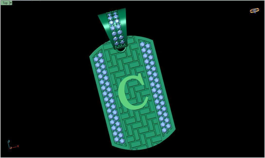 Latter C Pendent 3d Model 3D print model_4