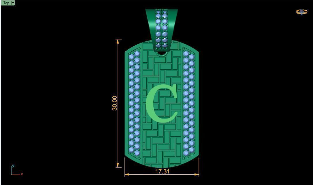 Latter C Pendent 3d Model 3D print model_1