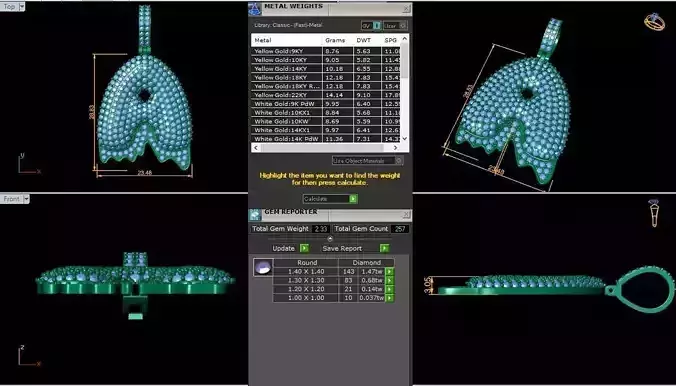 Latter A Bubble Diamond Pendant 3d Model