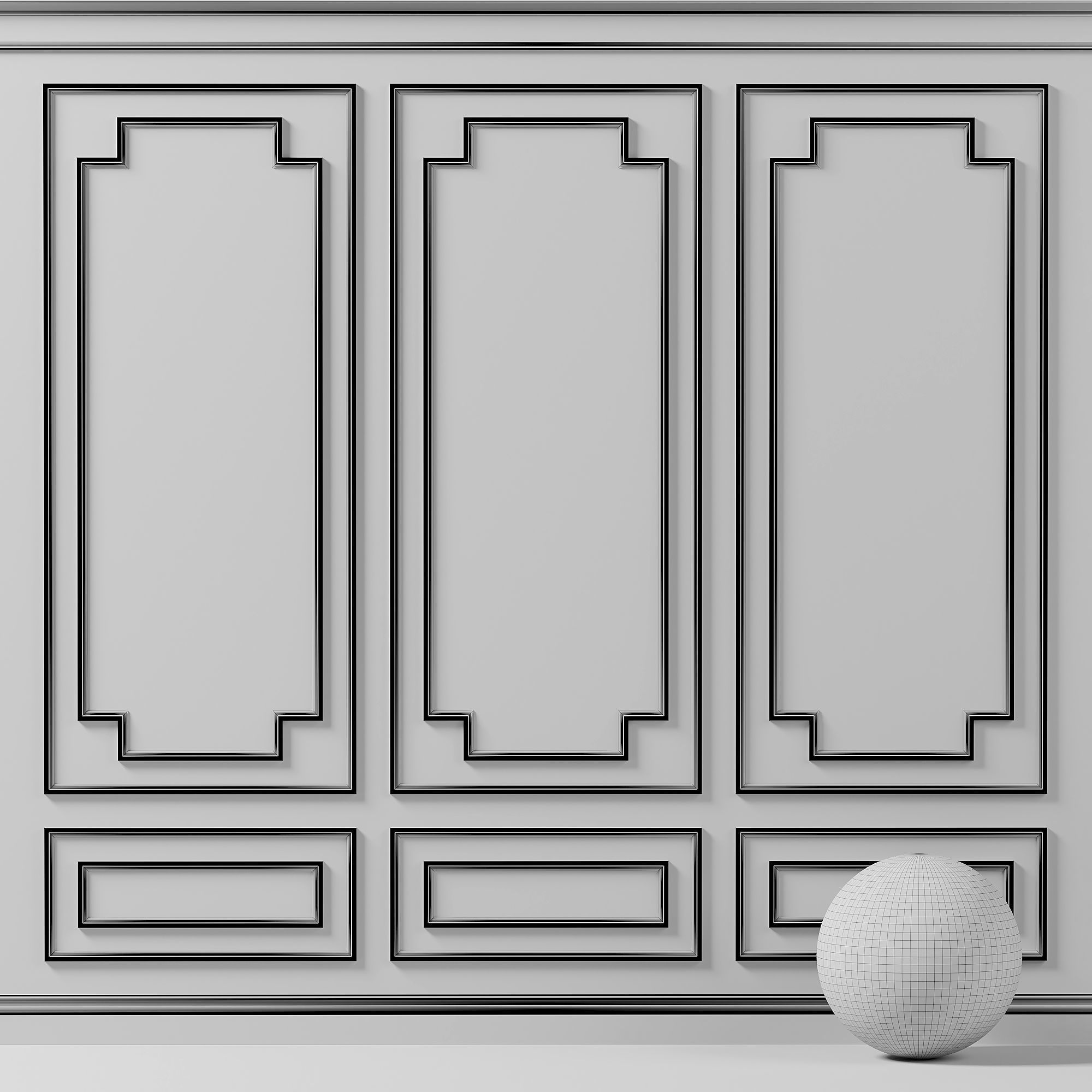 Decorative plaster with molding 34 3D model_2