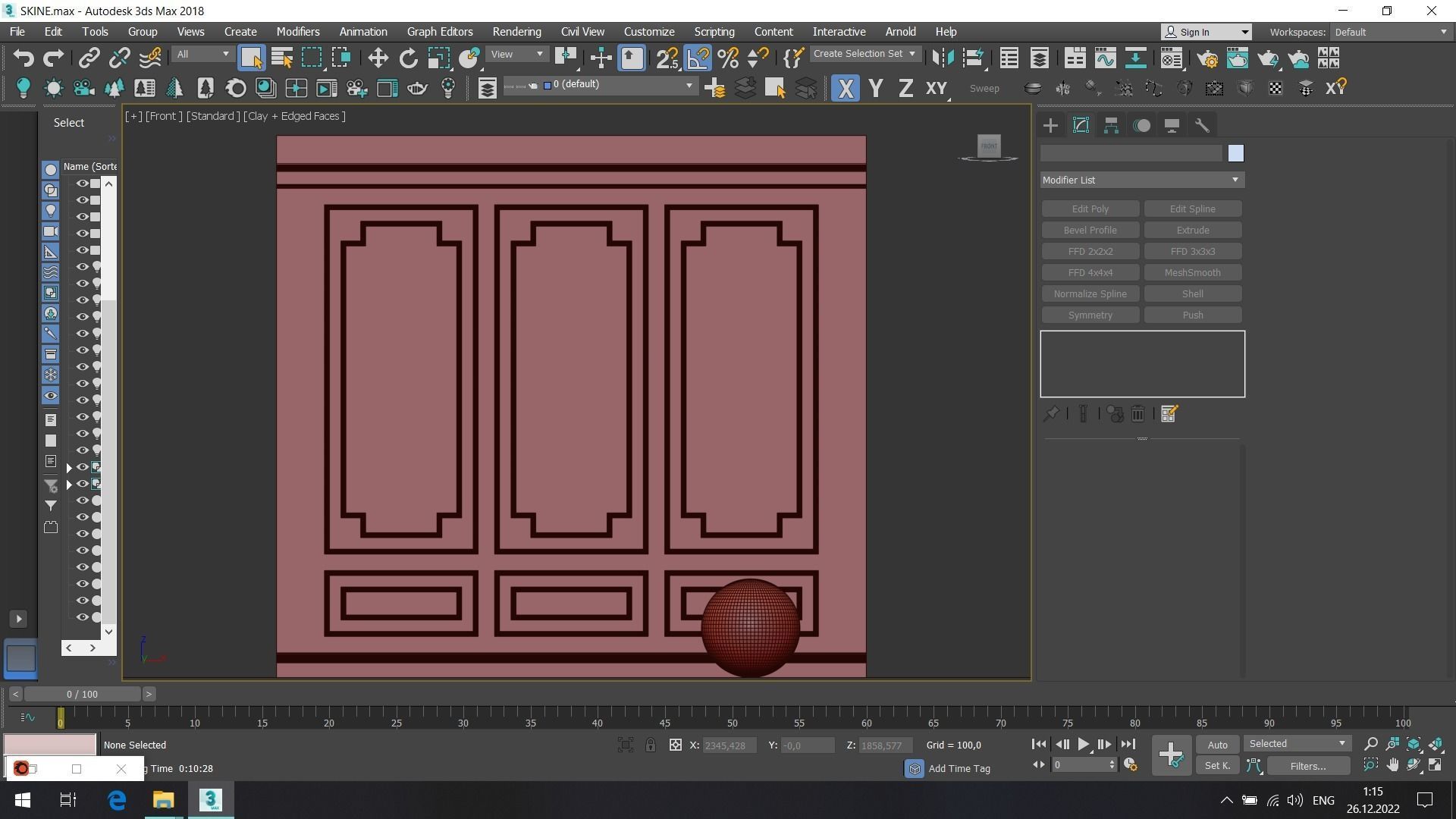 Decorative plaster with molding 34 3D model_3
