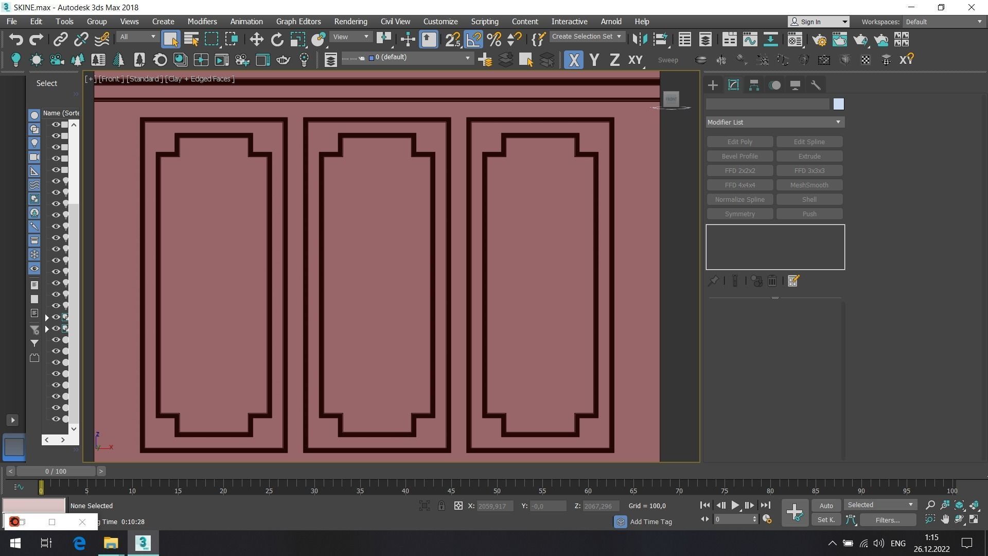 Decorative plaster with molding 34 3D model_4