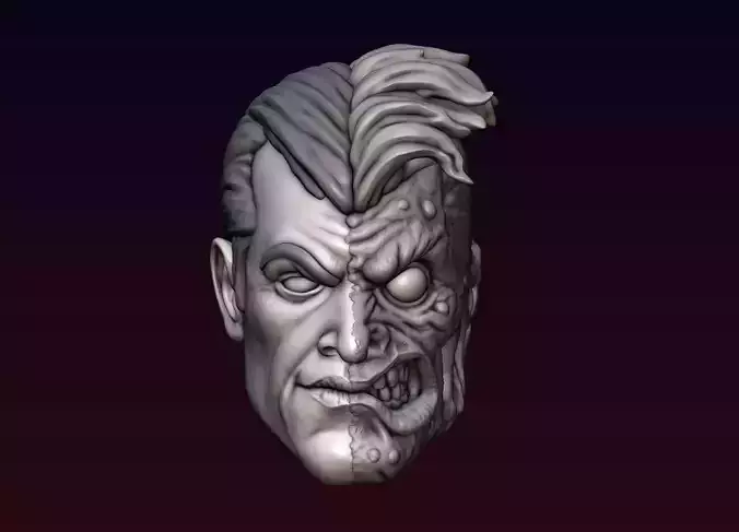 Two-Face skull 3D print model