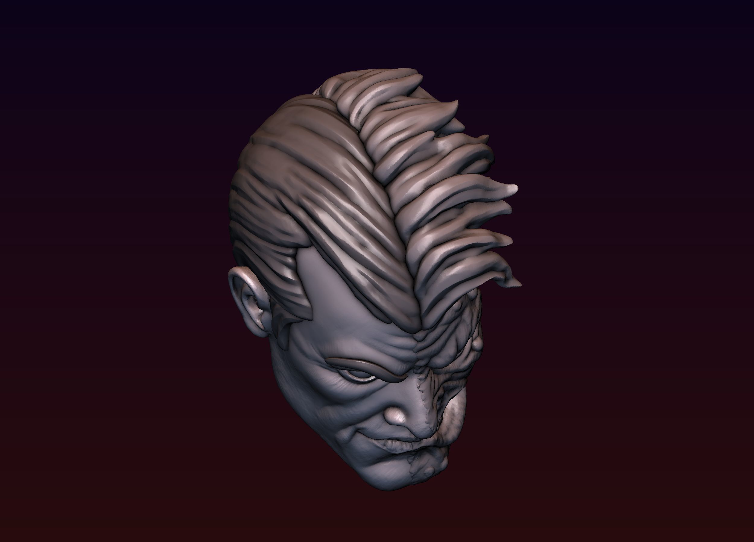 Two-Face skull 3D model 3D printable | CGTrader
