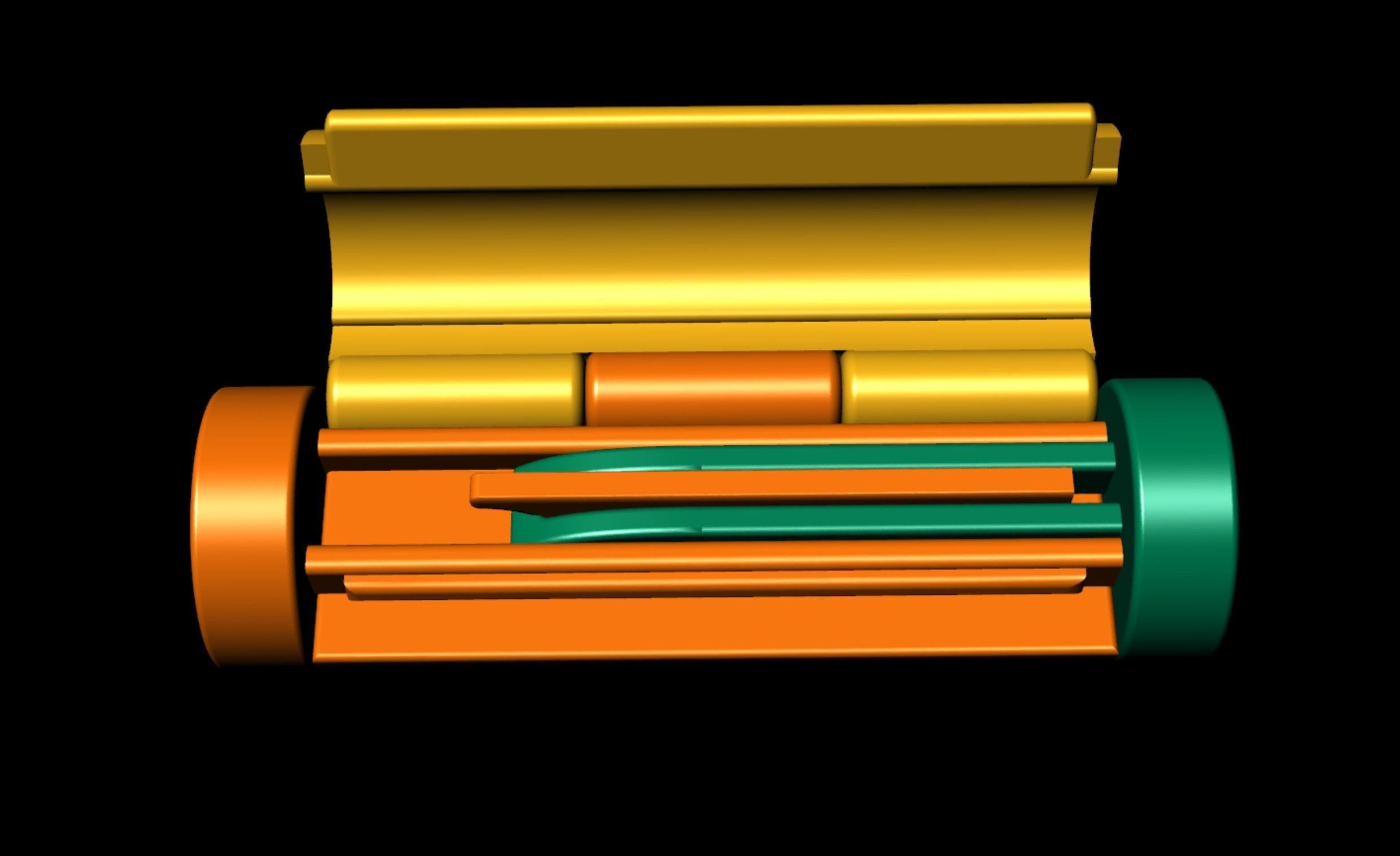 5 and half mm Round Plain Gold Lock Box for Chain and Necklace 3D print model_14