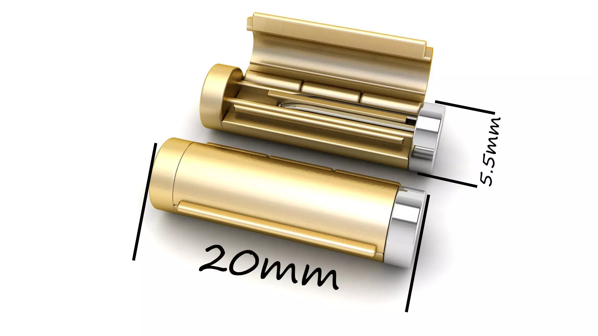 5 and half mm Round Plain Gold Lock Box for Chain and Necklace 3D print model_0