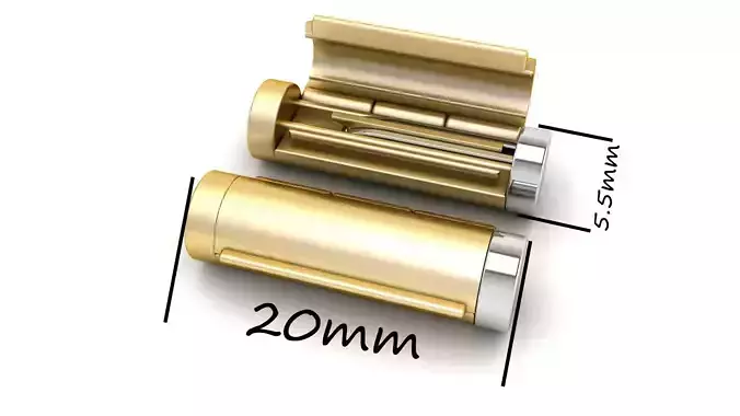 5 and half mm Round Plain Gold Lock Box for Chain and Necklace 3D print model