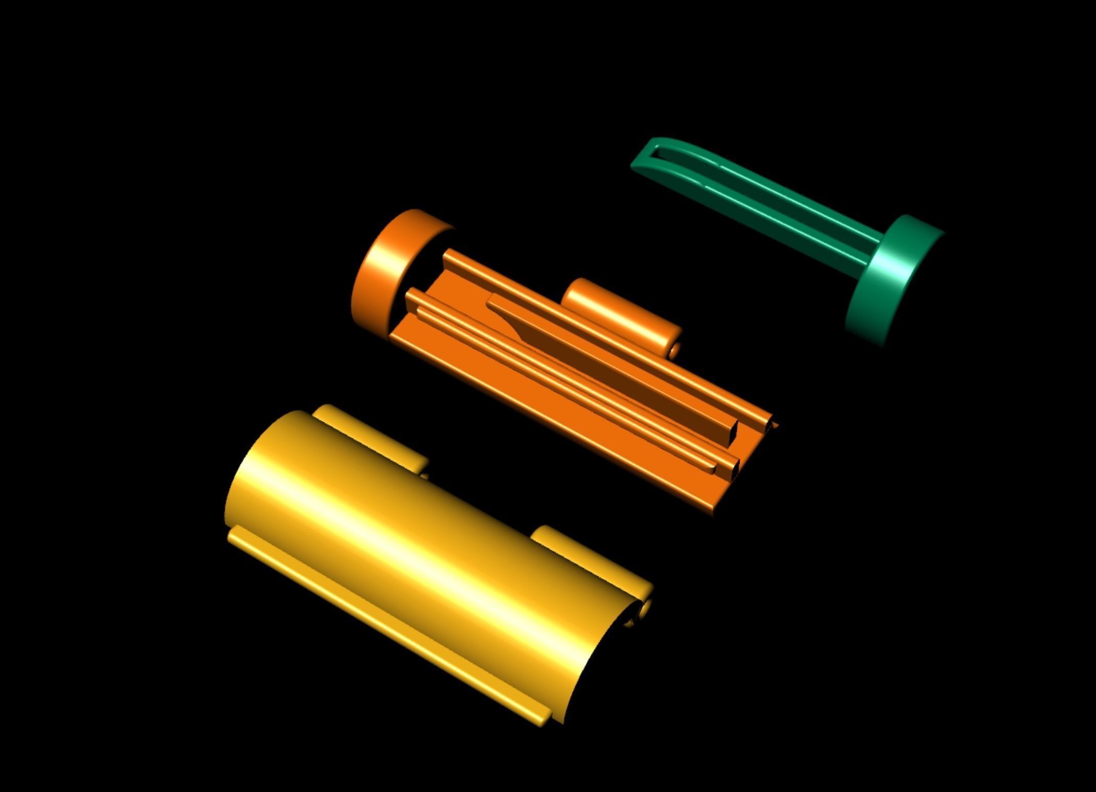 5 and half mm Round Plain Gold Lock Box for Chain and Necklace 3D print model_13