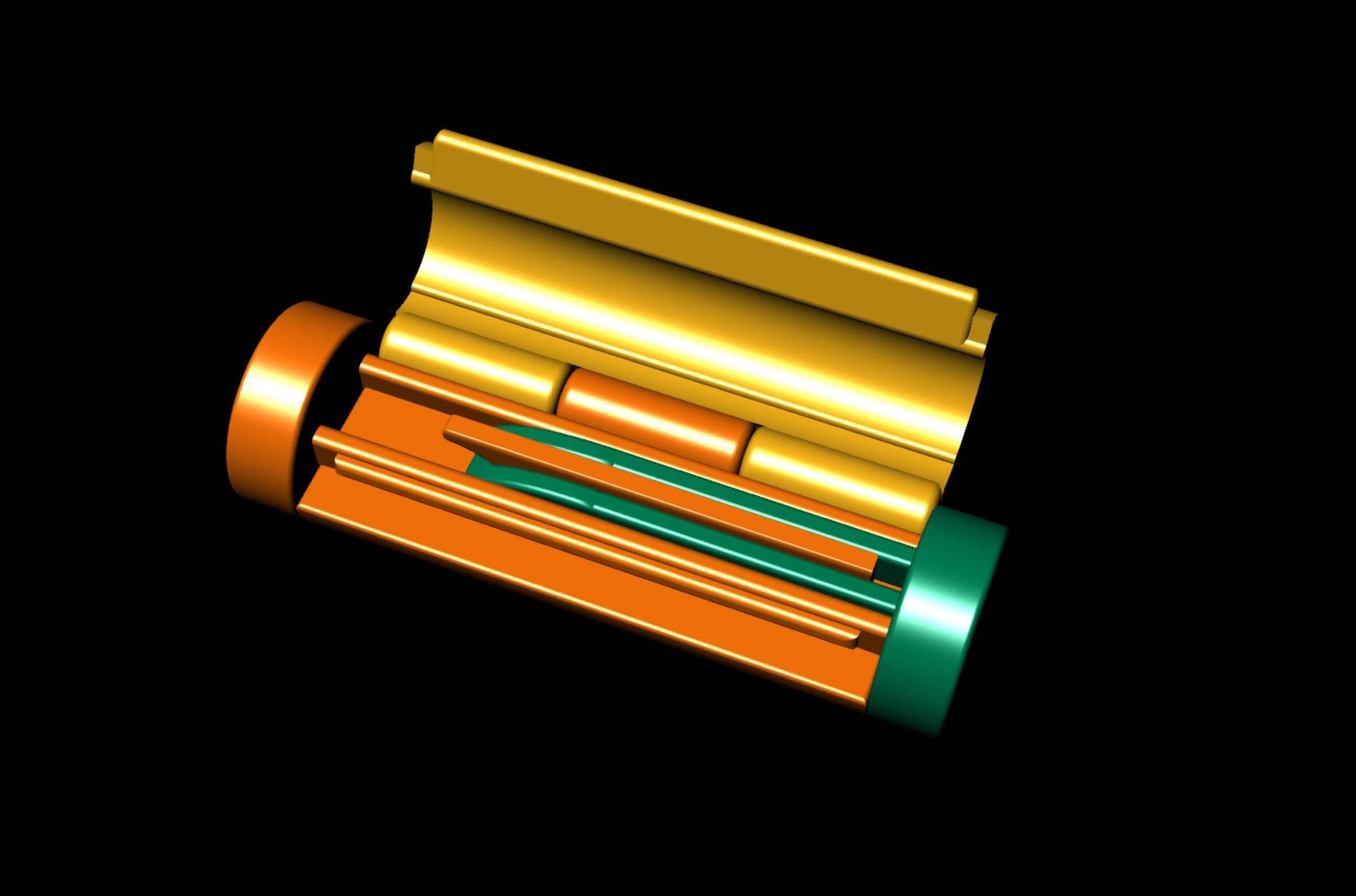 5 and half mm Round Plain Gold Lock Box for Chain and Necklace 3D print model_12