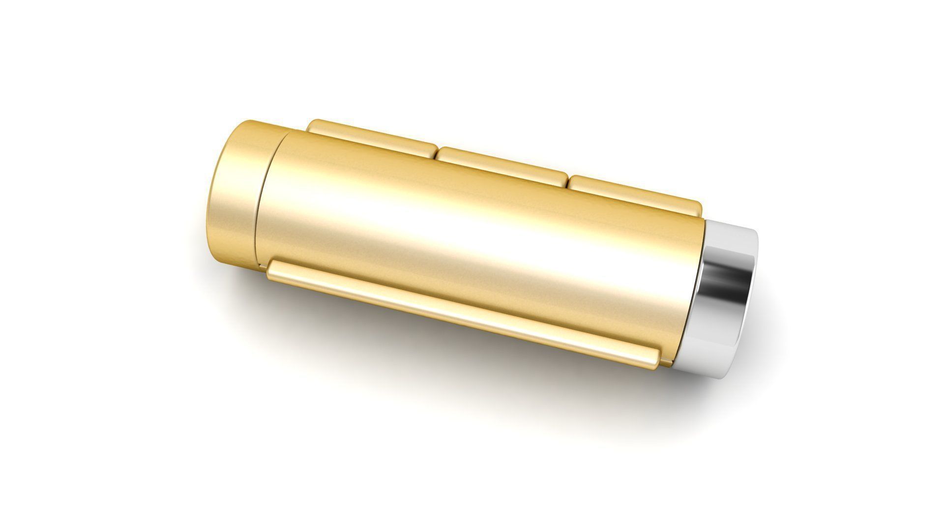 5 and half mm Round Plain Gold Lock Box for Chain and Necklace 3D print model_6