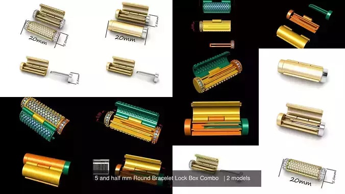 5 and half mm Round Bracelet Lock Box Combo  