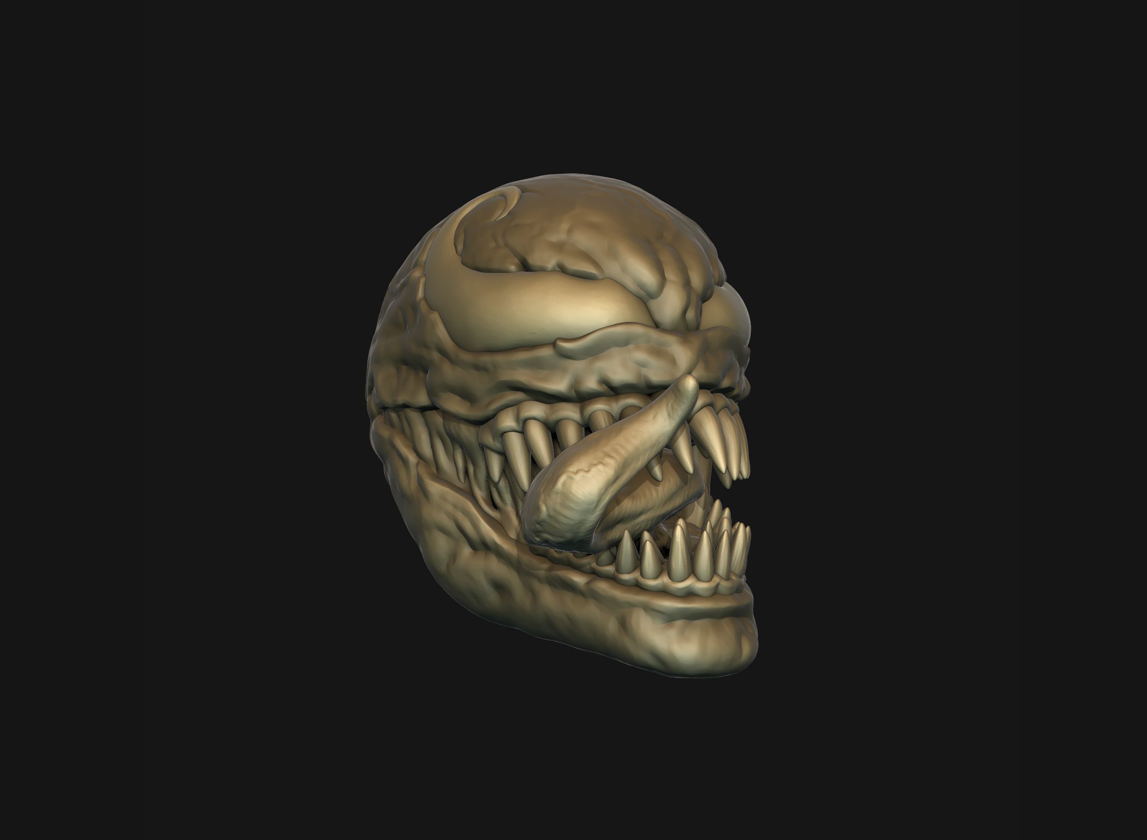 Venom head 3D print model_5