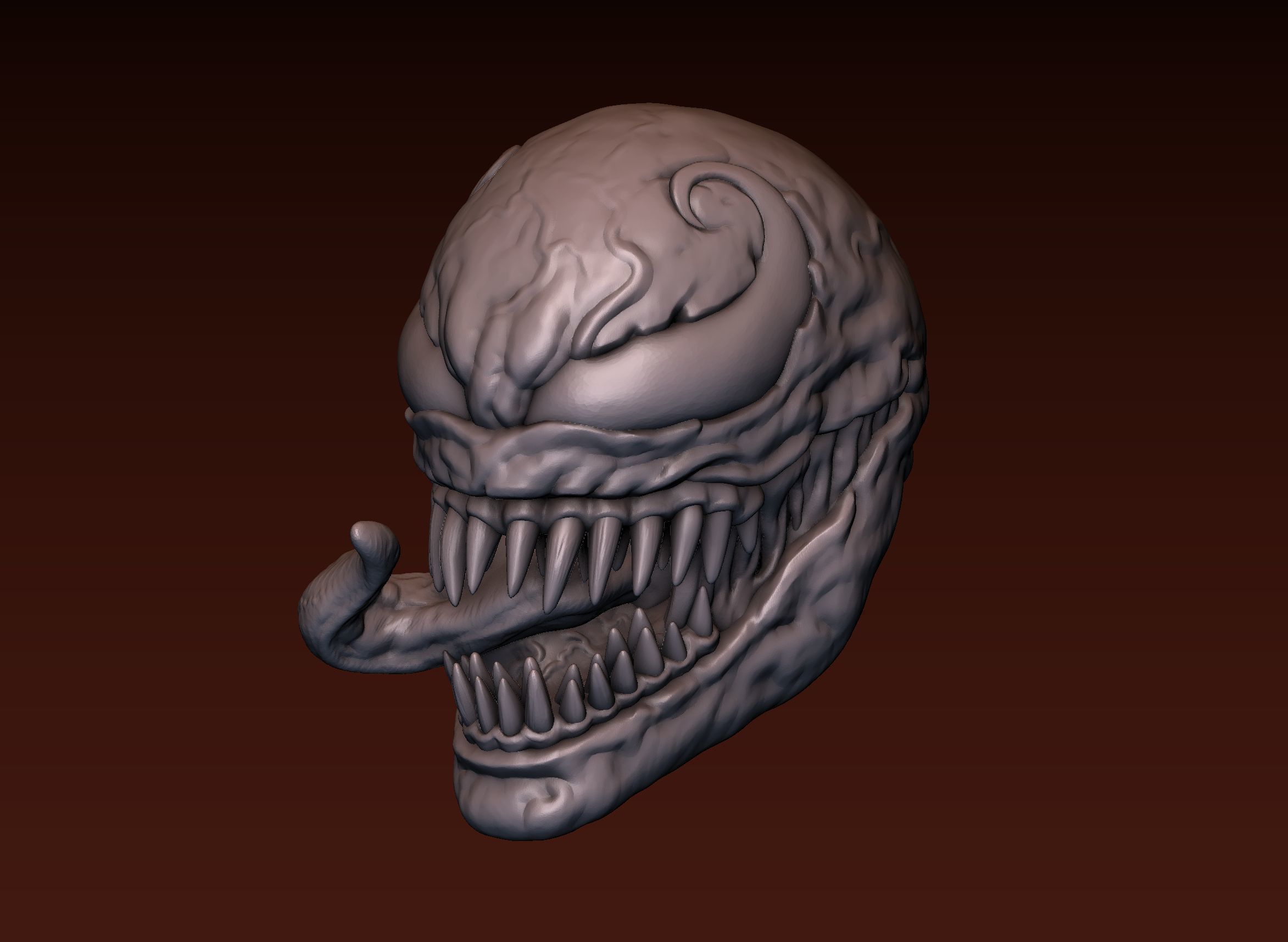 Venom head 3D print model_12