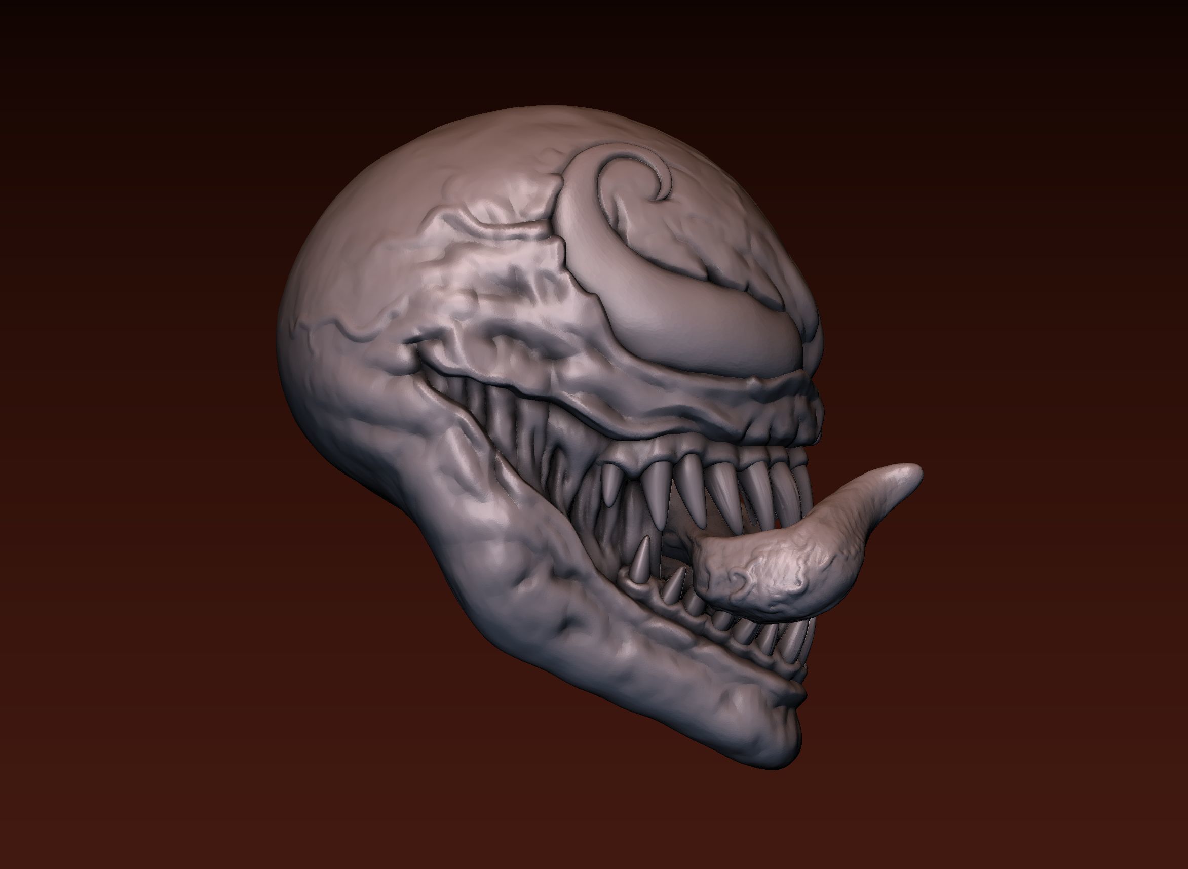 Venom head 3D print model_9