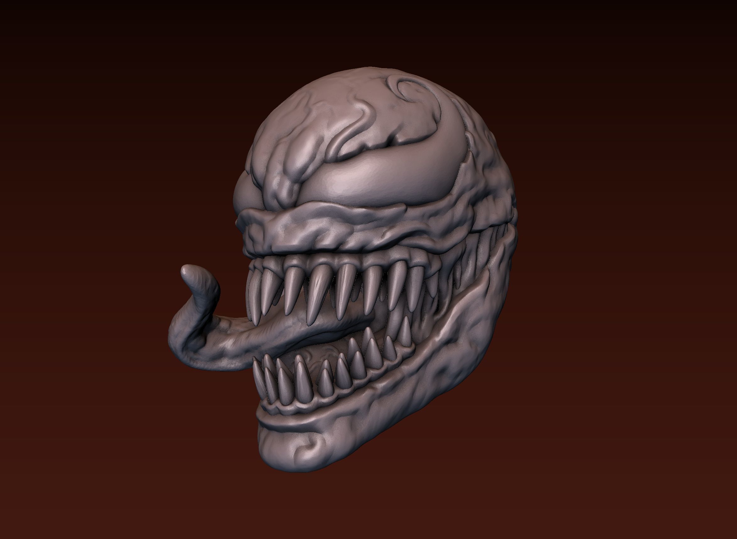 Venom head 3D print model_15