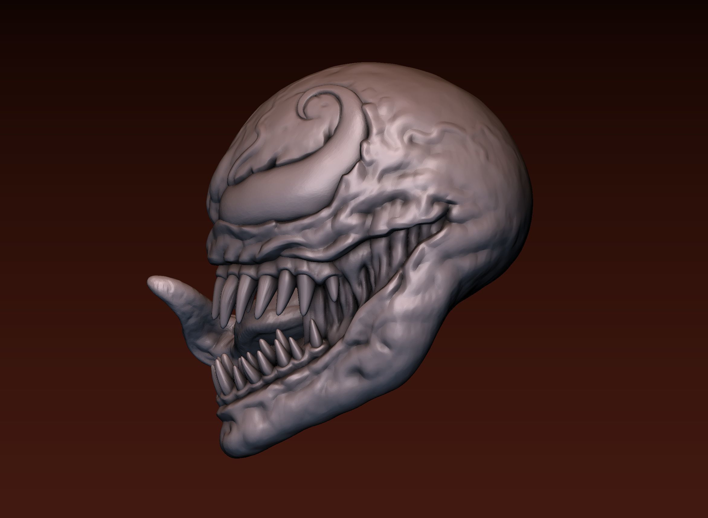 Venom head 3D print model_7
