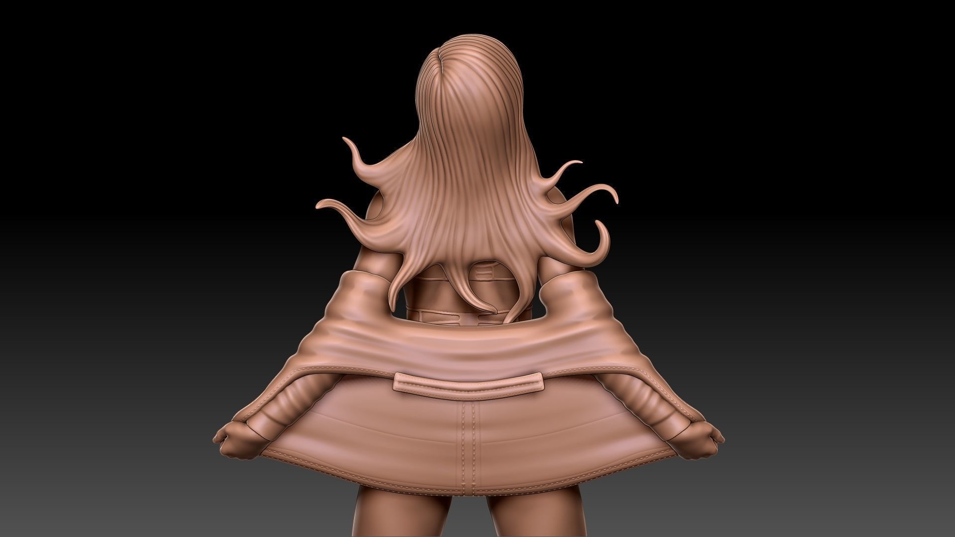 Teen girl in underwear 3D print model_12