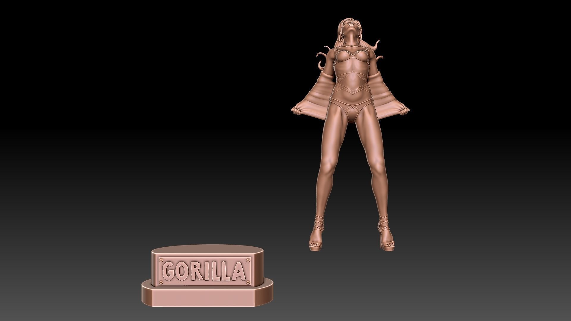 Teen girl in underwear 3D print model_15