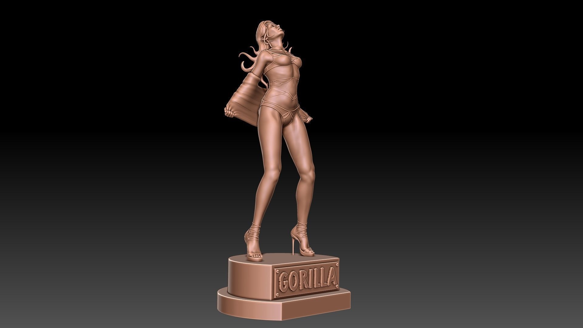 Teen girl in underwear 3D print model_7