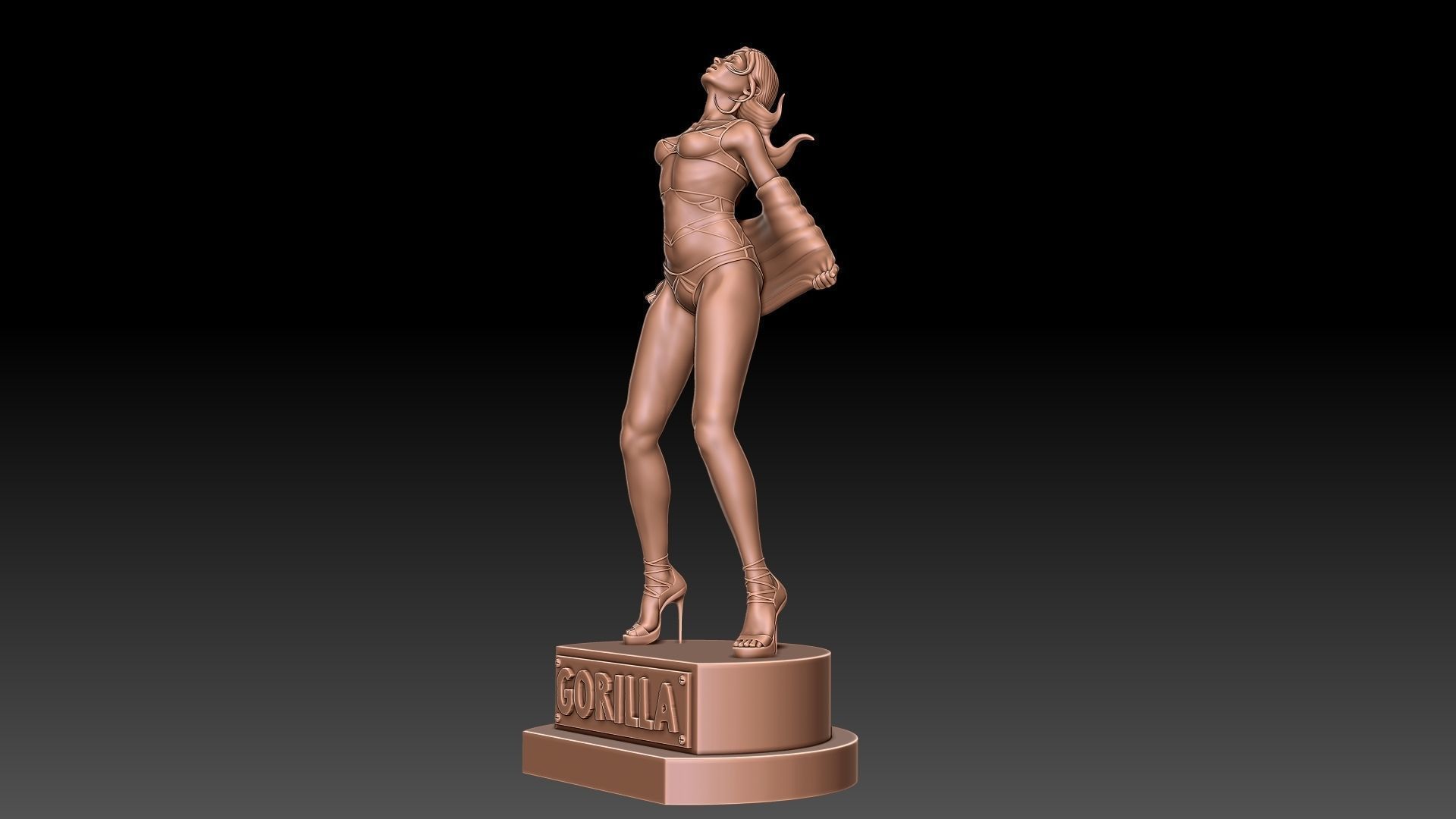 Teen girl in underwear 3D print model_16