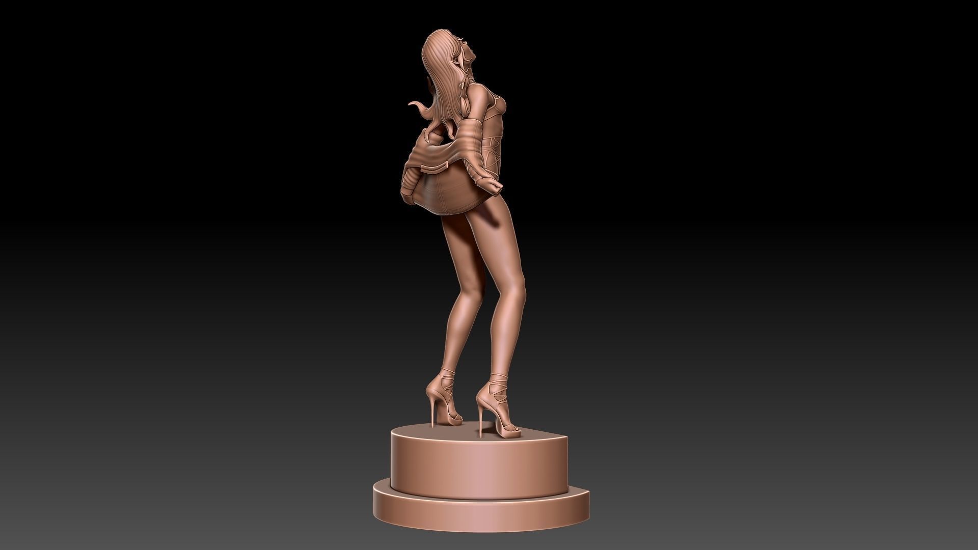 Teen girl in underwear 3D print model_6