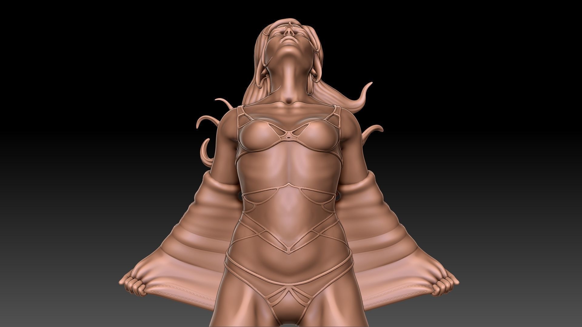 Teen girl in underwear 3D print model_1