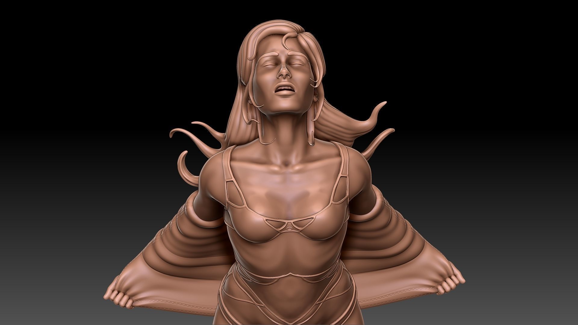 Teen girl in underwear 3D print model_14