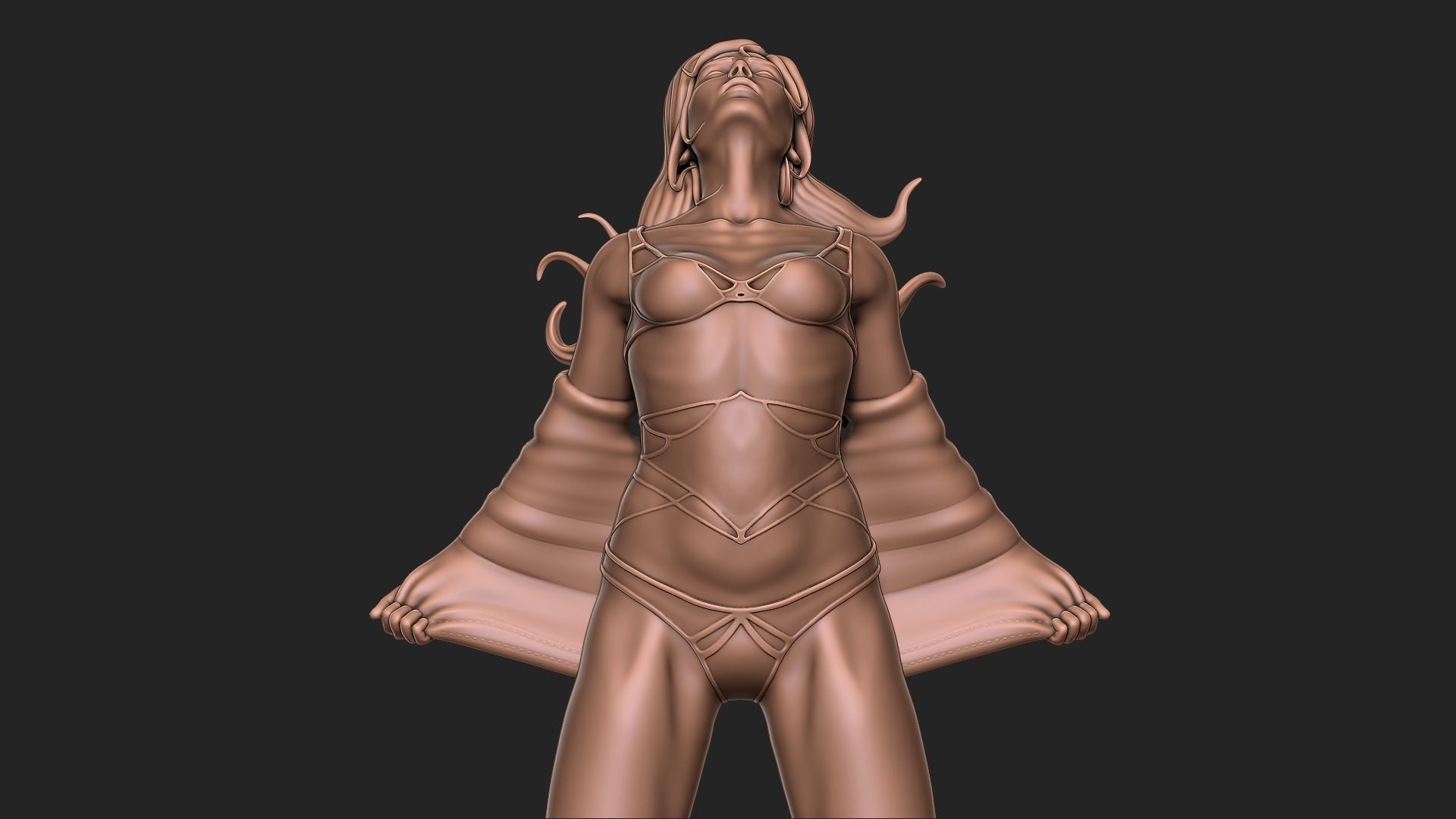 Teen girl in underwear 3D print model_2