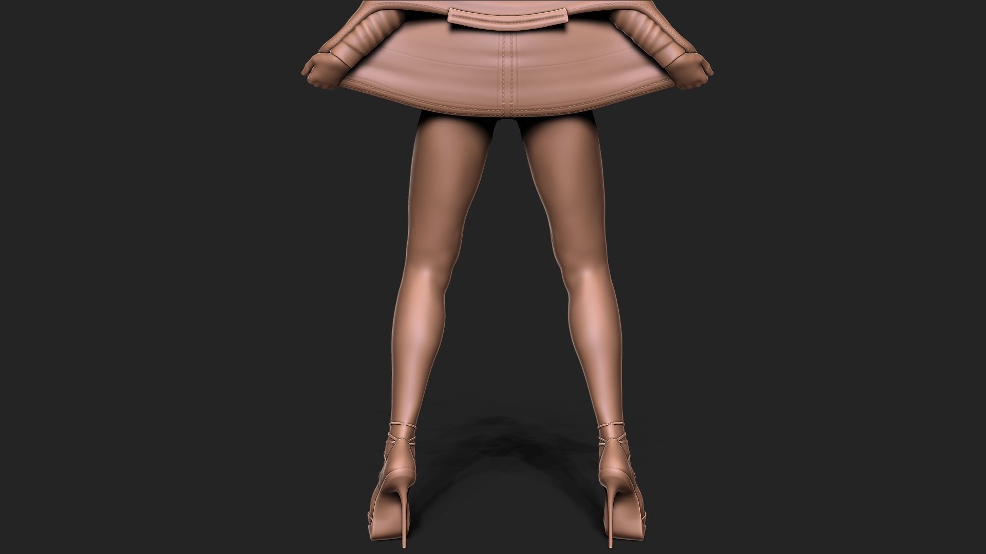 Teen girl in underwear 3D print model_6