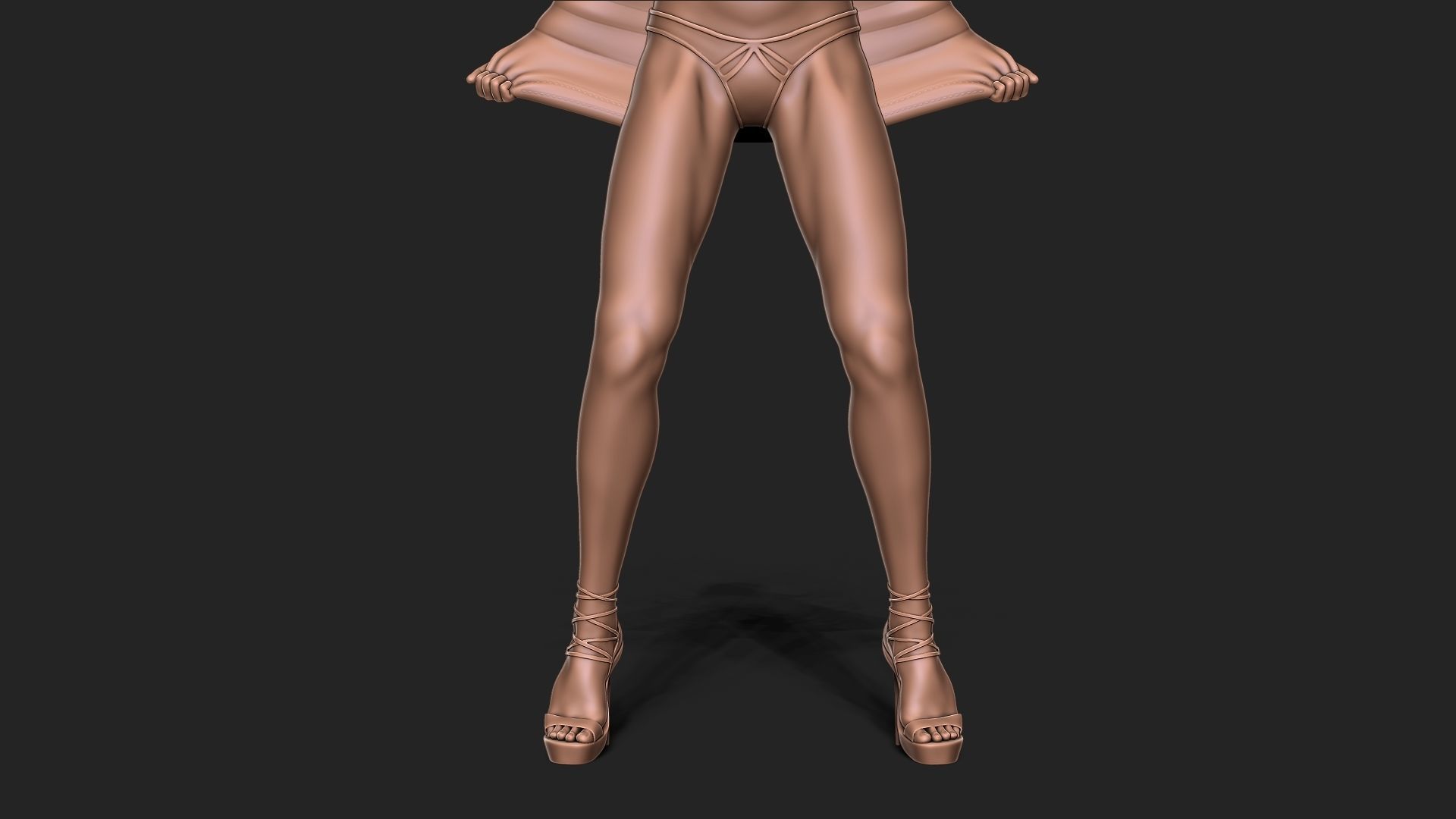 Teen girl in underwear 3D print model_8