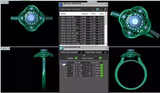 Halo Diamond Ring 3d Model