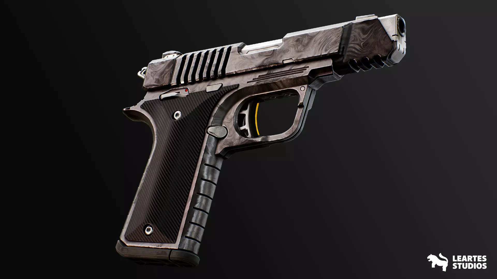 BN 90 Modern Handgun Low-poly 3D model_0