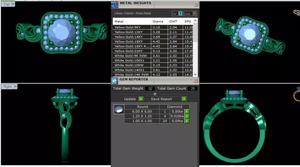 Halo With Fancy Shank Diamond Ring 3d Model 3D print model_0