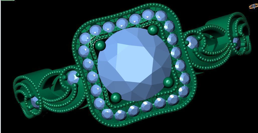 Halo With Fancy Shank Diamond Ring 3d Model 3D print model_4