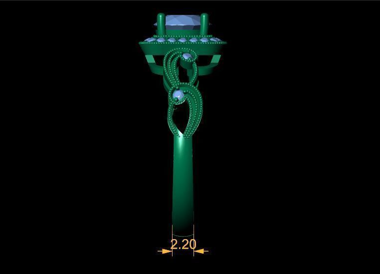 Halo With Fancy Shank Diamond Ring 3d Model 3D print model_2