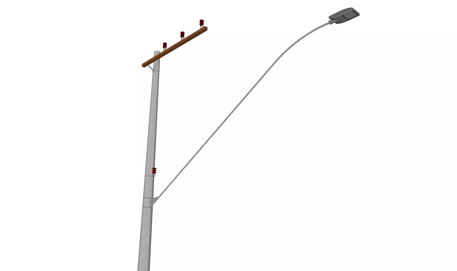 Concrete Lamp Post - Light Pole - Light Post - Street Light 35 3D model