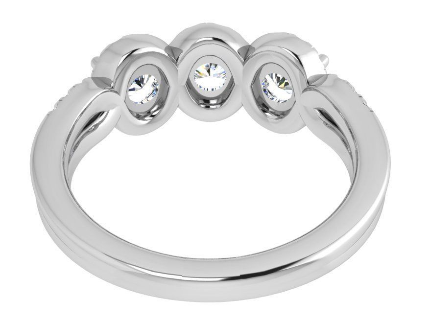 3-stone diamond ring 3531 3D print model 3D print model_3