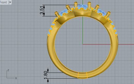 3-stone diamond ring 3531 3D print model 3D print model_5