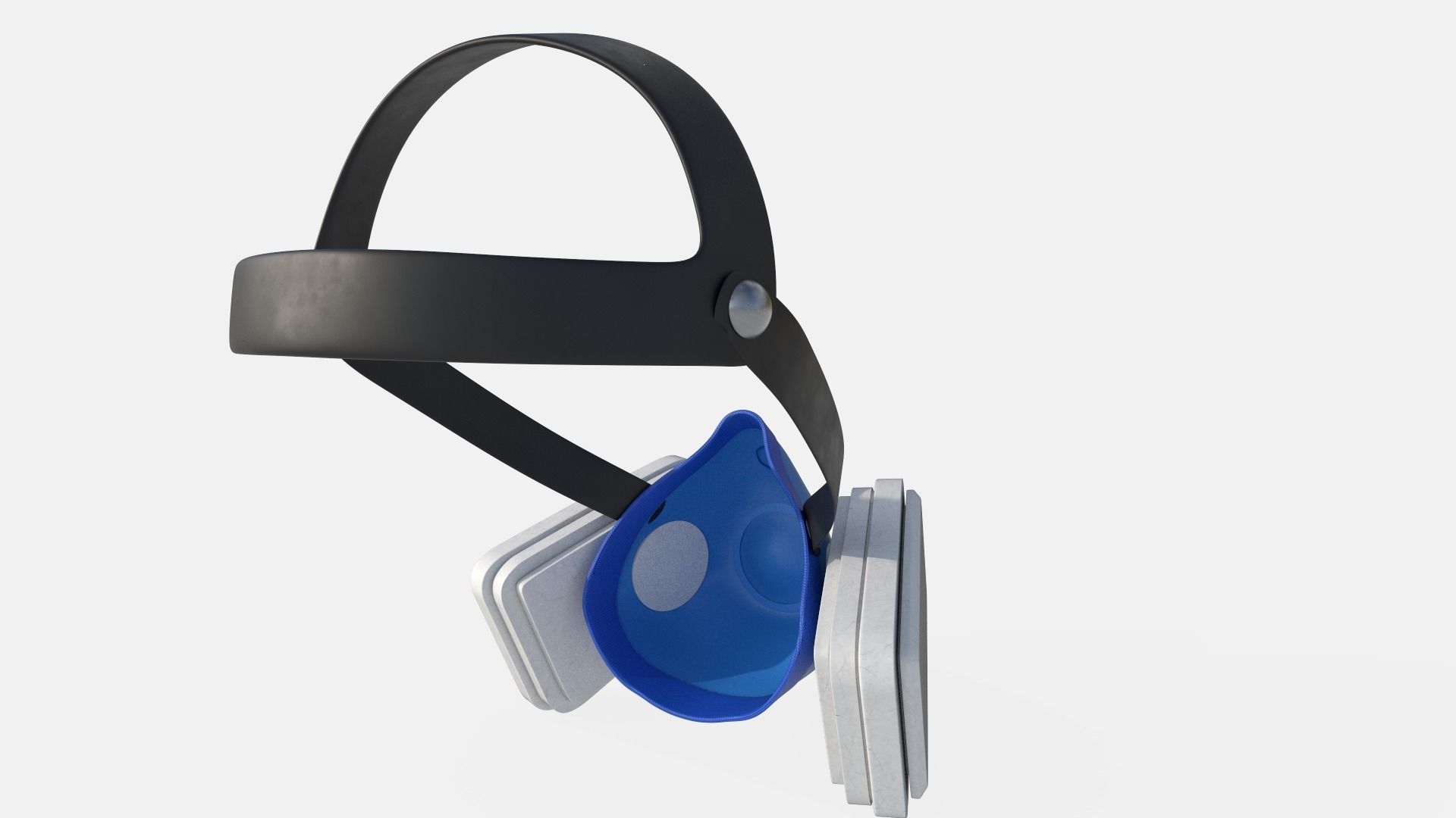 Safety Respiratory Mask Low-poly 3D model_7