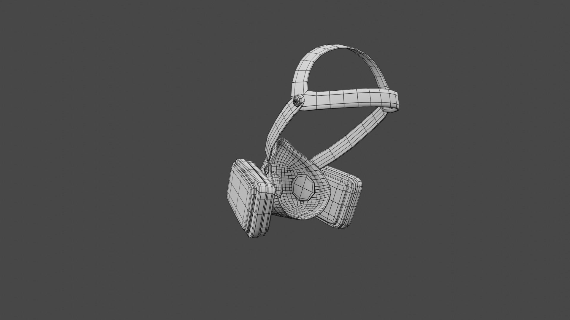 Safety Respiratory Mask Low-poly 3D model_12