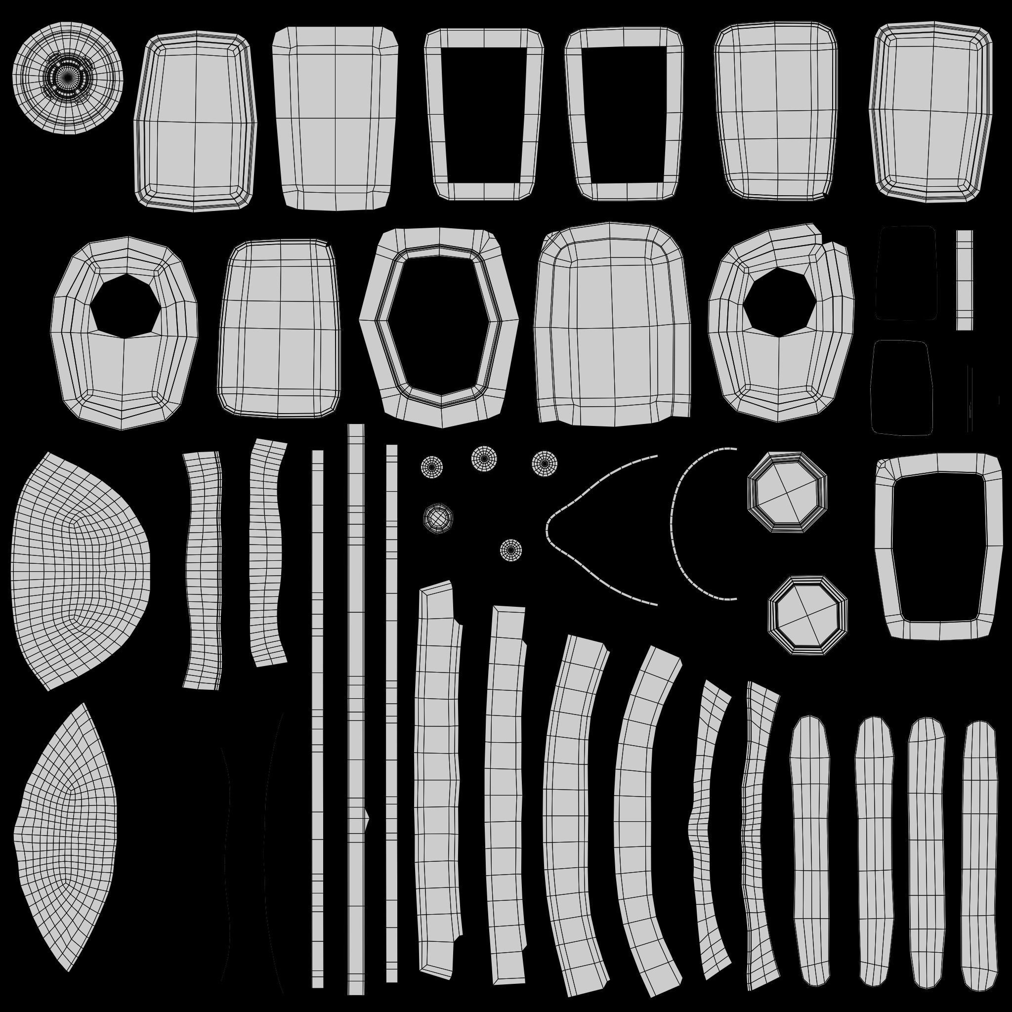 Safety Respiratory Mask Low-poly 3D model_13