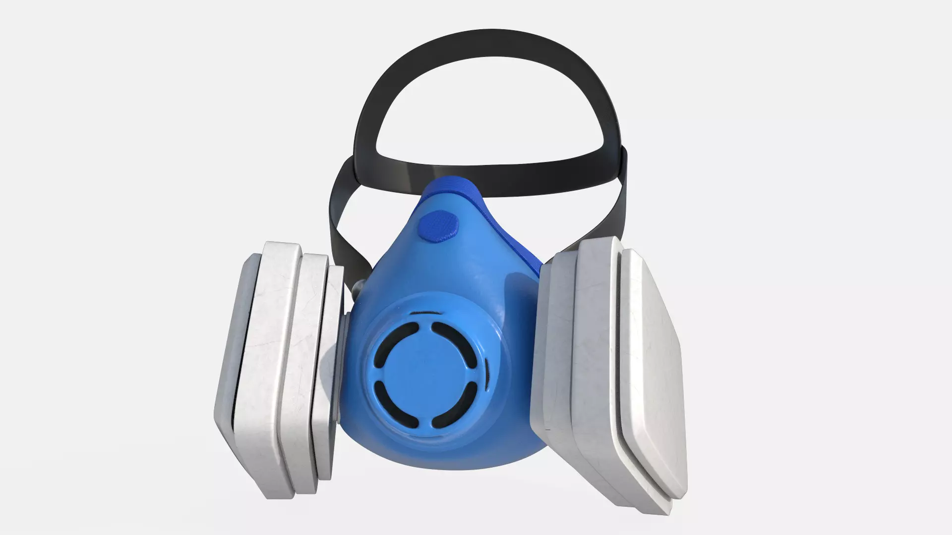 Safety Respiratory Mask Low-poly 3D model_0