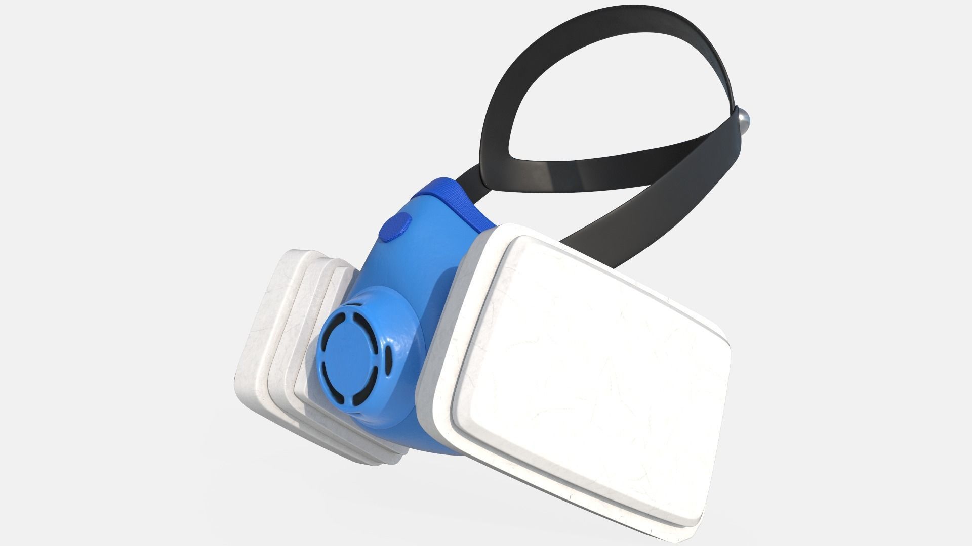 Safety Respiratory Mask Low-poly 3D model_2